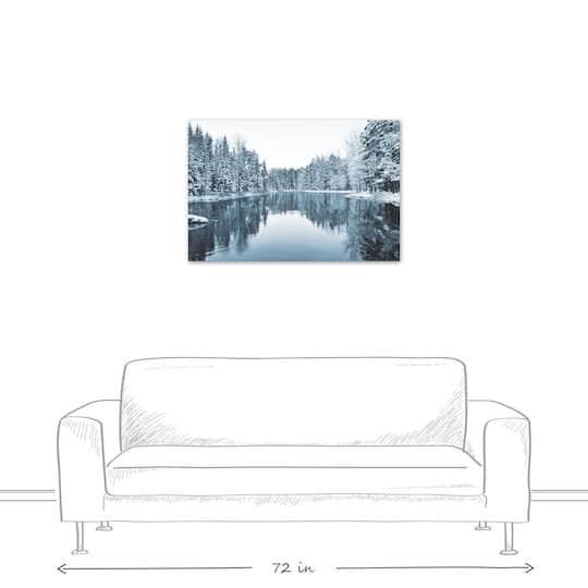 Winter Pond 36x24 Canvas Wall Art